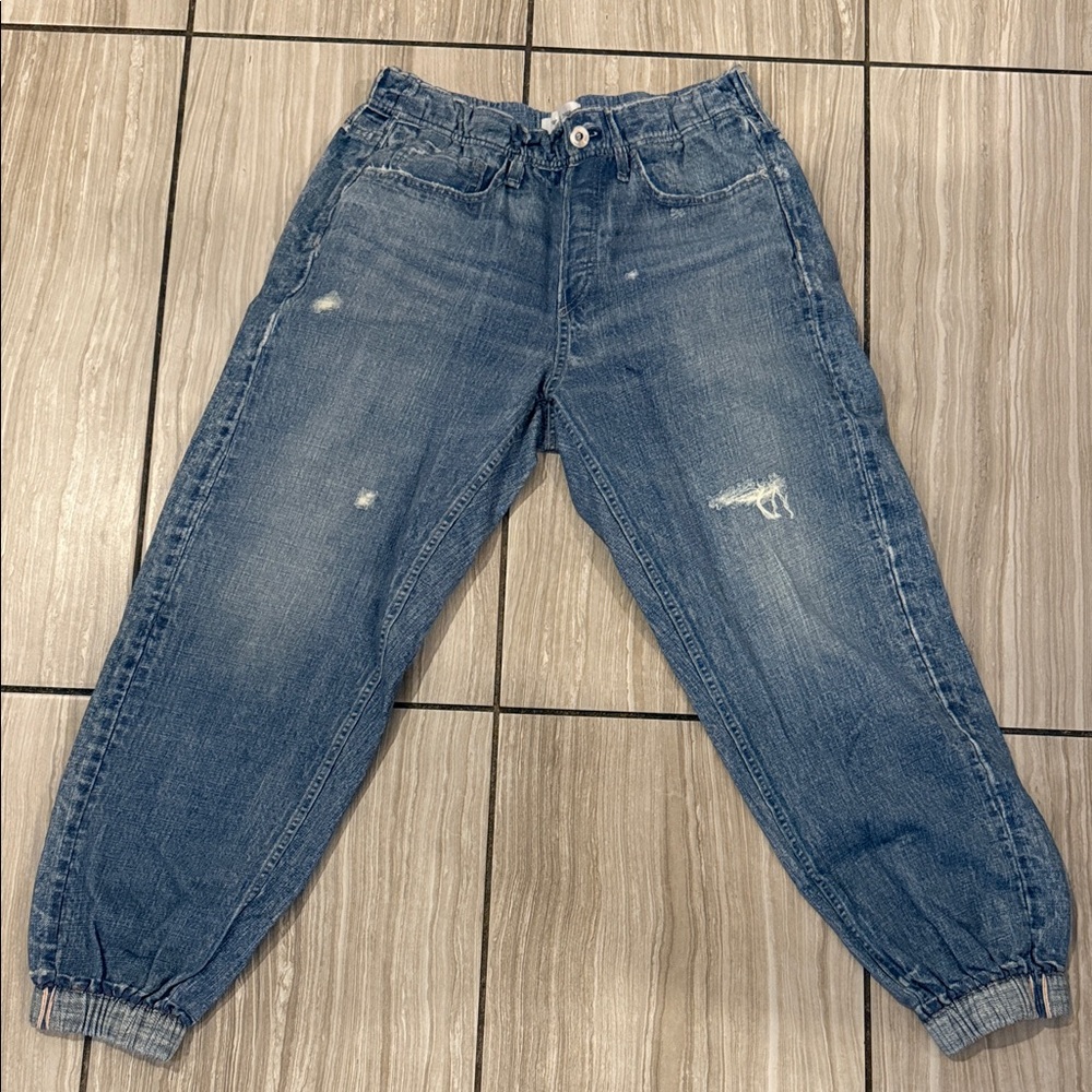 rag & bone Distressed Blue Boyfriend Jeans